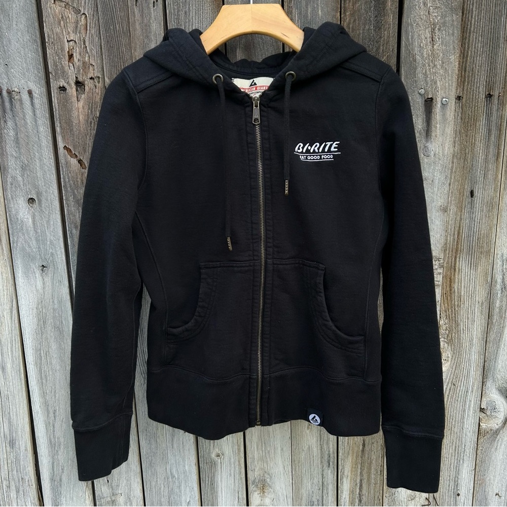 American Giant Classic Full Zip Hoodie Sweatshirt Cotton Black S